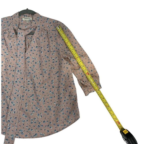 Monteau Floral Print Pink Tie Front Blouse - Picture 8 of 8